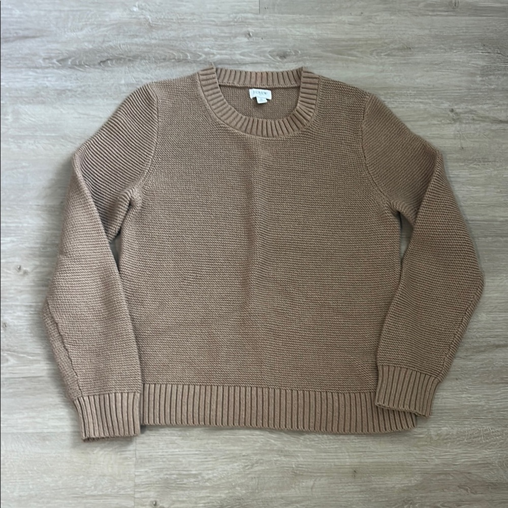 J. Crew Tan Crew Neck Sweater with Timeless Design